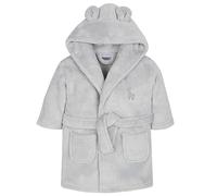 Style It Up Robe de Chambre pour Bébé en Polaire de Velours Douce et Chaude avec Capuche et Poches, Taille 0-6 Mois, Couleur Broderie Élément Gris