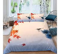 Style Japonais Housse de Couette 240x260 Adulte Parure de Lit 2 Personnes Microfibre Housse de Couette Art des Paysages Naturels Qualité Supérieure Housse Couette Fermeture Eclair