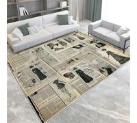 Style Journal Modèles De Vêtements Machine Responsie Lavable Tapis Tapis À Tas Court Doux avec Support Antidérapant, Résistante À La Tache pour La Chambre À Coucher Et Le Bureau Décor De La Maison,