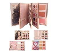 Style livre - Palette de maquillage pour scène de cosplay | Kit complet Matte Shimmer Eyeshadow Blush | Highlighter Lip Color Concealer Face Powder | Étui de maquillage portable professionnel