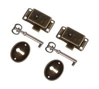 Style Lot de 6 serrures de porte d'armoire vintage avec dispositif antique Bronze
