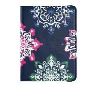 Style Mandala Bohème Fleurs Cuir Porte-passeport pour Voyage Famille pour Voyage Vaccin Porte-cartes Étui Combo Passeport pour Femmes Léger, Boho Mandala Style Fleurs, 1 Taille, fleurs de style