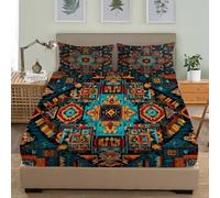 Style Mandala BohèMe Respirant Drap Housse 80x160 cm Coloré Drap-Housse en Microfibre, Drap Plat 1 Personnes, Parure de Lit avec 2 Taie d'oreillers pour Matelas Épais