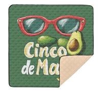 Style mexicain Cinco De Mayo Lunettes De Soleil Avocats Grand Tapis De Jeu Robuste Bébé Tapis De Jeu Pour Sol Légèrement Rembourré Tapis De Bébé pour Bébé Tout-petit,127x127cm