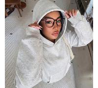 Style minimaliste décontracté sweat-shirt ample à fleurs gris pour femmes, polyvalent pour le printemps, l'été et le début de l'automne L,M,S,XL,XS,XXL,XXS,XXXL,XXXXLUnicoloreTissu tricoté