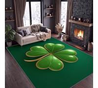 Style Minimaliste Imprimé Tapis de Chambre 80 x 150 cm, Luxe Moderne Géométrique Trèfle Lavable Tapis de Salon Antidérapant - Doux Moquette pour Salle de Séjour Chambre d'enfant Salle de Jeu