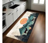 Style Minimaliste Tapis de Cuisine Cerf des forêts de Montagne Tapis de Couloir Devant Évier Antidérapant Absorbant Lavable Salon Salle de Bain Entrée 50 x 80 cm