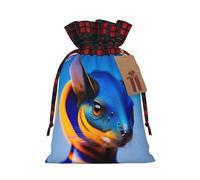 Style moebius Pochette en jute avec cordon de serrage en tissu écossais et étiquette en papier kraft, sac léger et durable