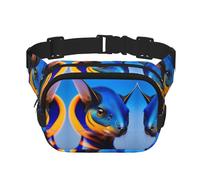 Style moebius Sac banane carré double couche avec sangle réglable pour activités de plein air, noir, taille unique, Noir , Taille unique