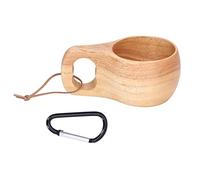 Style Nordique Créatif avec Poignée Suspendue Tasse Finlandaise en Bois Caoutchouc Bois Entier Tasse en Bois Boucle Tasse Pratique Tasse à Café au Lait pour Bureau à Domicile