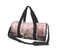 Style Nordique, Motif géométrique Rose Rose, Or, Sac de Voyage de Grande capacité, Sac à Main Rond, Sac de Voyage de Sport, fourre-Tout, Sac de Fitness