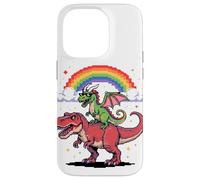 Style Pixel Art Dragon T-Rex Tyrannosaure Graphiques 8 Bits Coque pour iPhone 14 Pro