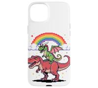 Style Pixel Art Dragon T-Rex Tyrannosaure Graphiques 8 Bits Coque pour iPhone 15 Plus