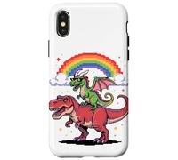Style Pixel Art Dragon T-Rex Tyrannosaure Graphiques 8 Bits Coque pour iPhone X/XS