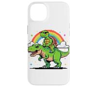 Style Pixel Art Tortue T-Rex Tyrannosaure Graphisme 8 Bits Coque pour iPhone 14 Plus