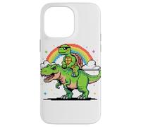 Style Pixel Art Tortue T-Rex Tyrannosaure Graphisme 8 Bits Coque pour iPhone 14 Pro Max