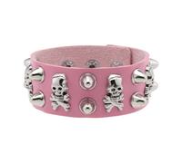 Style punk gothique large en cuir avec clous de tête de mort pour homme et femme Style alternatif Bijoux Accessoire Punk Rock Accessoires de musique, taille unique, Comme décrit, Comme décrit.