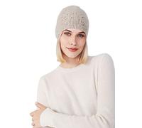Style & Republic Bonnet côtelé pour Femme, 100% Cachemire, Doux et Extensible, Chapeau Chaud pour l'hiver, Taupe mélangé., 48