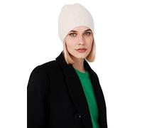 Style & Republic Bonnet pour Femme en 100% Cachemire | Élégant Bonnet pour Femme en Cachemire Fin | Tour de Taille 56 cm, Ivoire, 48