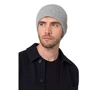 Style & Republic Bonnet Sport, Bonnet en 100% Cachemire, Taille Unique avec Tour de Taille de 44 cm et Revers de 6,5 cm, Homme, Light Grey Melange
