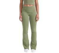 Style & Republic Pantalon Flared Femme en Coton Doux - Leggings Pliables, Pantalon de Yoga avec Cordon Pliable, Style Bootcut, Pantalon de Sport Décontracté & Confortable avec Jambe Large, olive, S