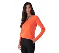 Style & Republic Pull élégant à col en V en cachemire pour femme en 100 % cachemire - Votre pull en tricot douillet de qualité supérieure pour des moments élégants d'automne et d'hiver, Jaune orangé
