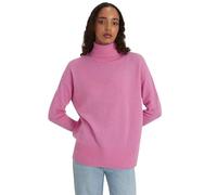 Style & Republic Pull à col roulé pour femme avec coupe oversized en 100% cachemire, amplement coupé, élégant pull premium en cachemire avec col montant pour l'automne et l'hiver, Rose bonbon, M