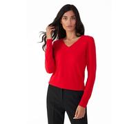 Style & Republic Pull élégant à col en V en cachemire pour femme en 100 % cachemire - Votre pull en tricot douillet de qualité supérieure pour des moments élégants d'automne et d'hiver, crimson, L