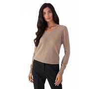 Style & Republic Pull élégant à col en V en cachemire pour femme en 100 % cachemire - Votre pull en tricot douillet de qualité supérieure pour des moments élégants d'automne et d'hiver, nougat, M
