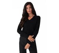 Style & Republic Pull élégant à col en V en cachemire pour femme en 100 % cachemire - Votre pull en tricot douillet de qualité supérieure pour des moments élégants d'automne et d'hiver, Noir , M