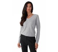 Style & Republic Pull élégant à col en V en cachemire pour femme en 100 % cachemire - Votre pull en tricot douillet de qualité supérieure pour des moments élégants d'automne et d'hiver, Gris clair
