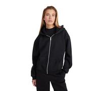 Style & Republic Sweat à capuche cropped zippé pour femme en polaire de coton - Coupe surdimensionnée - Détails RIPP - Confortable, de qualité supérieure et élégant avec fermeture éclair - Noir S