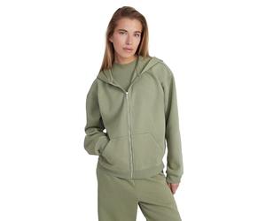 Style & Republic Sweat à capuche zippé pour femme en polaire de coton - Coupe surdimensionnée - Détails RIPP - Confortable, de qualité supérieure et élégant avec fermeture éclair - Olive XL