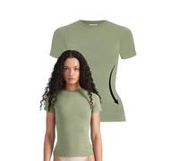 Style & Republic T-shirt moulant à manches courtes en coton pour femme - Doux et respirant - Col rond - Vêtement de sport pour femme, gym, course, yoga, sport - Vêtement d'été, olive, XL