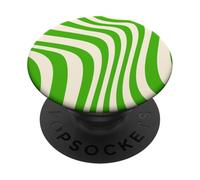 Style rétro à Rayures Vertes Vintage des années 70 et 80 PopSockets PopGrip Adhésif