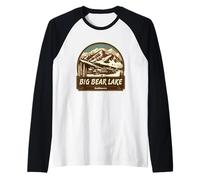 Style rétro Big Bear Lake California en Plein air Manche Raglan