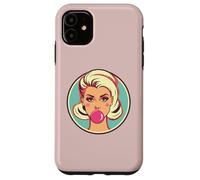 Style rétro Bubblegum Babe Blonde Pin-Up Style Pop Art Coque pour iPhone 11