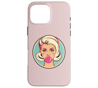 Style rétro Bubblegum Babe Blonde Pin-Up Style Pop Art Coque pour iPhone 16 Pro Max