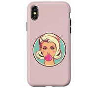 Style rétro Bubblegum Babe Blonde Pin-Up Style Pop Art Coque pour iPhone X/XS