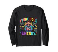 Style rétro Gamer Final Boss Energy Pixel Manche Longue
