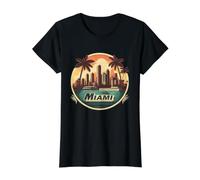 Style rétro Miami Floride Ville Skyline T-Shirt Graphique avec Valeur