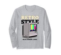 Style rétro Old School Love (Graphique TV Vintage) Manche Longue