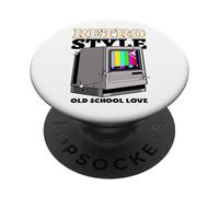 Style rétro Old School Love (Graphique TV Vintage) PopSockets PopGrip Adhésif