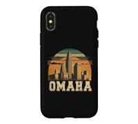 Style rétro Omaha Nebraska City Skyline Coque pour iPhone X/XS