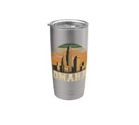 Style rétro Omaha Nebraska City Skyline Gobelet isotherme en acier inoxydable double paroi