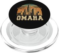 Style rétro Omaha Nebraska City Skyline PopSockets PopGrip pour MagSafe