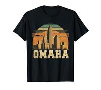 Style rétro Omaha Nebraska City Skyline T-Shirt