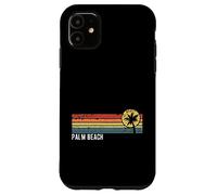 Style rétro Palm Beach Florida coucher de soleil vieilli style design Coque pour iPhone 11