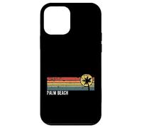 Style rétro Palm Beach Florida coucher de soleil vieilli style design Coque pour iPhone 12 mini