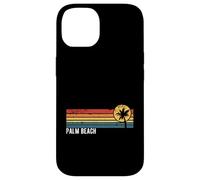 Style rétro Palm Beach Florida coucher de soleil vieilli style design Coque pour iPhone 14